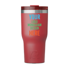 Personalized flag red RTIC 30 oz Essential ceramic-lined tumbler with custom UV full color printed logo, monogram, or design