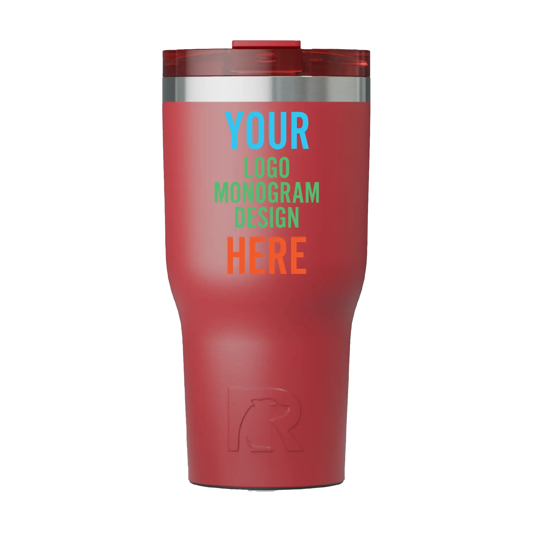Personalized flag red RTIC 30 oz Essential ceramic-lined tumbler with custom UV full color printed logo, monogram, or design