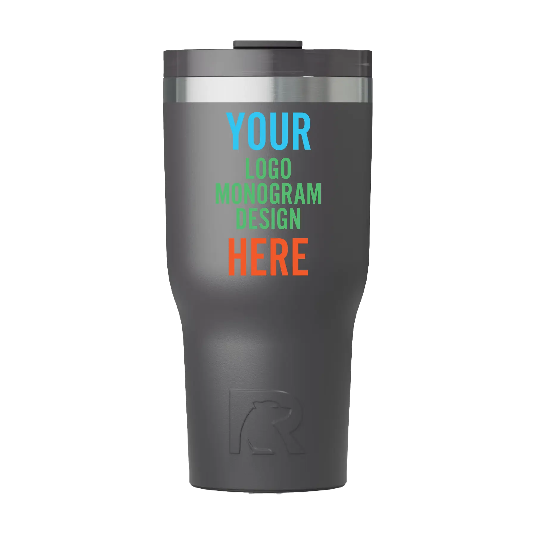 Personalized graphite RTIC 30 oz Essential ceramic-lined tumbler with custom UV full color printed logo, monogram, or design