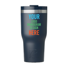 Personalized navy RTIC 30 oz Essential ceramic-lined tumbler with custom UV full color printed logo, monogram, or design