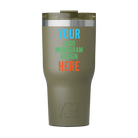 Personalized olive RTIC 30 oz Essential ceramic-lined tumbler with custom UV full color printed logo, monogram, or design