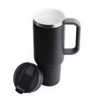 Ceramic-lined interior of black RTIC 40 oz Road Trip tumbler