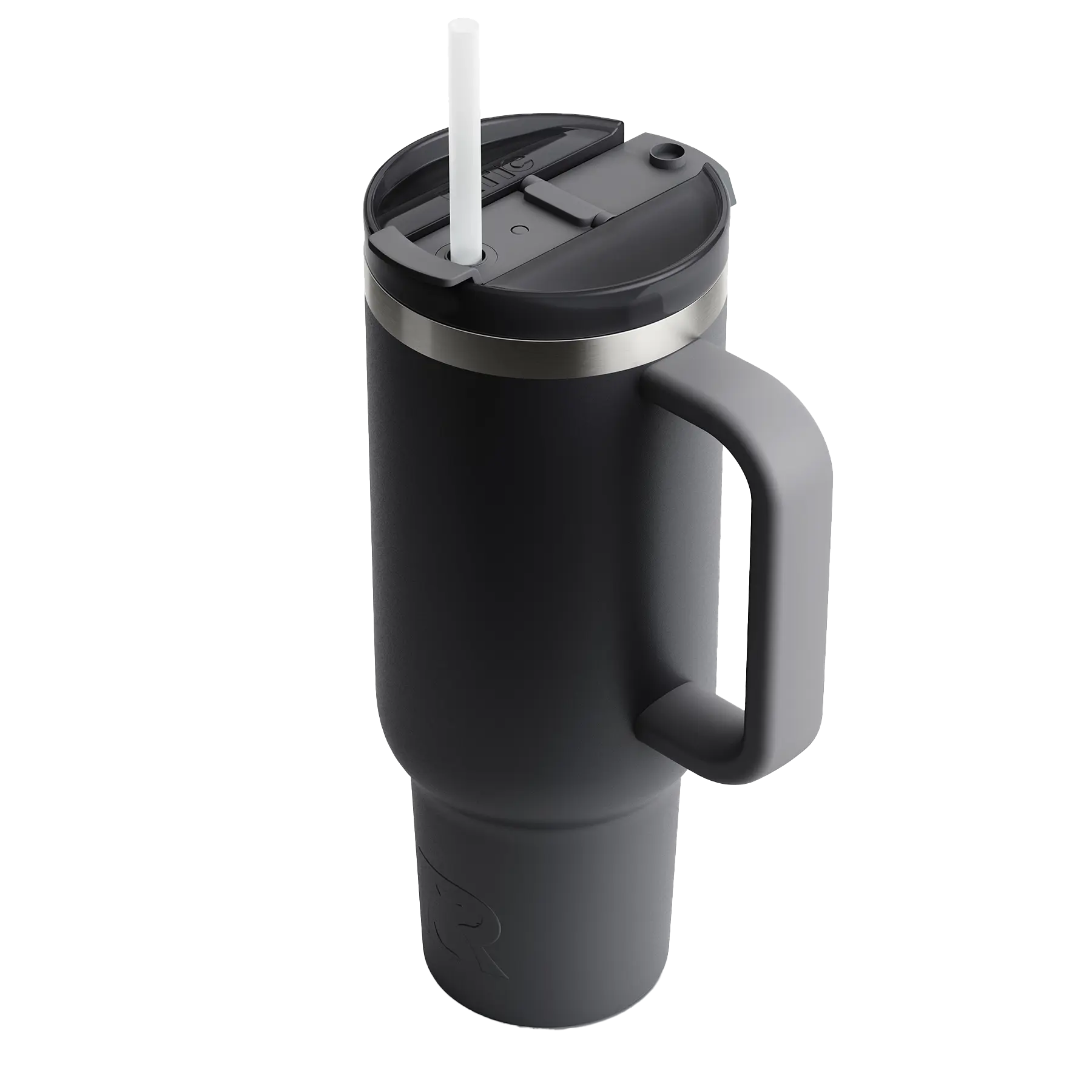 Spill-resistant travel lid for black RTIC 40 oz Road Trip tumbler