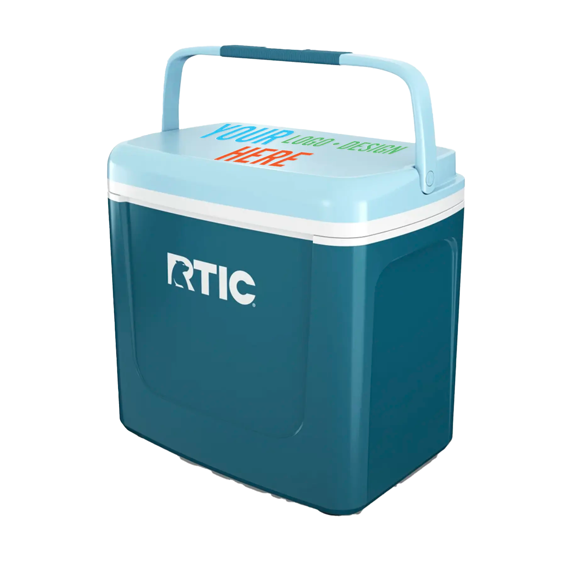 Personalized deep harbor/RTIC ice RTIC Road Trip Personal Cooler with custom UV full color printed logo, monogram, or design