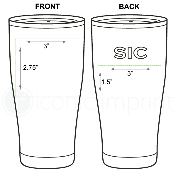 SIC 20 oz Tumbler Imprint Area