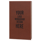 Custom laser etched football small leatherette journal with lined pages imprinted with your logo, monogram, or design