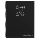 Large black spiral notebook laser etched with 'Class of' design