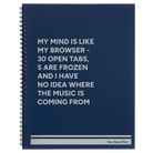 Large blue spiral notebook laser etched with 'My Browser' design