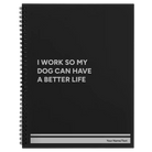Large black spiral notebook laser etched with 'My Dog' design