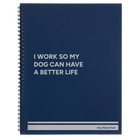 Large blue spiral notebook laser etched with 'My Dog' design