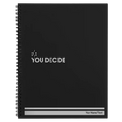 Large black spiral notebook laser etched with 'You Decide' design