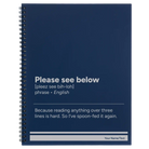 Large blue spiral notebook laser etched with 'Per My Last Email' design