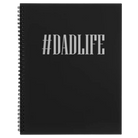 Large black spiral notebook laser etched with 'Dadlife' design