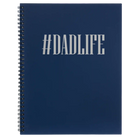 Large blue spiral notebook laser etched with 'Dadlife' design