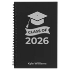 Small black spiral notebook laser etched with 'Class of V2' design