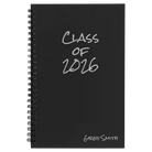 Small black spiral notebook laser etched with 'Class of' design