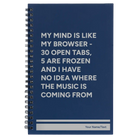 Small blue spiral notebook laser etched with 'My Browser' design