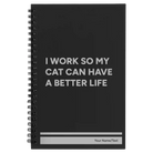 Small black spiral notebook laser etched with 'My Cat' design