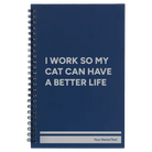 Small blue spiral notebook laser etched with 'My Cat' design