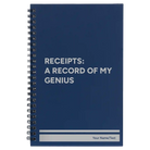 Small blue spiral notebook laser etched with 'My Genius' design