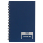 Small blue spiral notebook laser etched with 'Hello My Name is' design