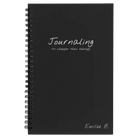 Small black spiral notebook laser etched with 'Journaling' design