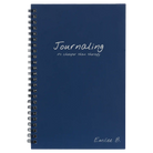 Small blue spiral notebook laser etched with 'Journaling' design