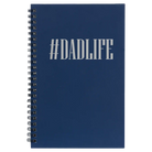 Small blue spiral notebook laser etched with 'Dadlife' design