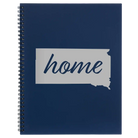 Large blue spiral notebook laser etched with 'South Dakota Home' design