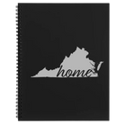 Large black spiral notebook laser etched with 'Virginia Home' design