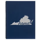 Large blue spiral notebook laser etched with 'Virginia Home' design