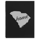 Large black spiral notebook laser etched with 'South Carolina Home' design