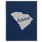 Large blue spiral notebook laser etched with 'South Carolina Home' design