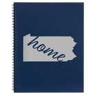 Large blue spiral notebook laser etched with 'Pennsylvania Home' design