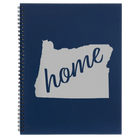 Large blue spiral notebook laser etched with 'Oregon Home' design