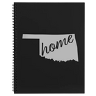 Large black spiral notebook laser etched with 'Oklahoma Home' design