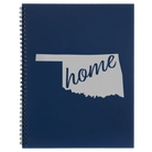 Large blue spiral notebook laser etched with 'Oklahoma Home' design