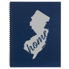 Large blue spiral notebook laser etched with 'New Jersey Home' design