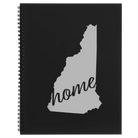 Large black spiral notebook laser etched with 'New Hampshire Home' design