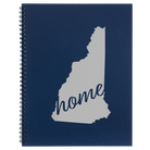Large blue spiral notebook laser etched with 'New Hampshire Home' design