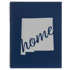 Large blue spiral notebook laser etched with 'New Mexico home' design