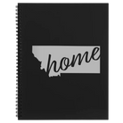 Large black spiral notebook laser etched with 'Montana Home' design