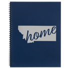 Large blue spiral notebook laser etched with 'Montana Home' design