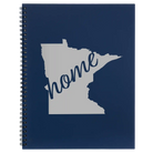 Large blue spiral notebook laser etched with 'Minnesota Home' design