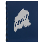 Large blue spiral notebook laser etched with 'Maine Home' design