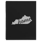 Large black spiral notebook laser etched with 'Kentucky Home' design