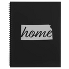 Large black spiral notebook laser etched with 'Kansas Home' design
