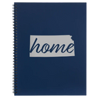 Large blue spiral notebook laser etched with 'Kansas Home' design
