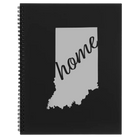 Large black spiral notebook laser etched with 'Indiana Home' design
