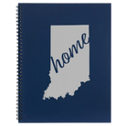Large blue spiral notebook laser etched with 'Indiana Home' design